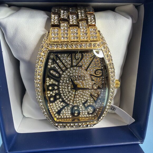 Montres Prestige Hip Hop Luxury Ice Out Men's Stainless Steel Watch
